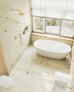 Душевая перегородка MaybahGlass MGD-259-3 79см золото